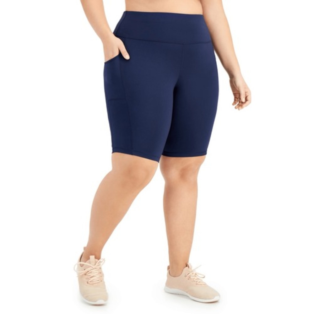 ID Ideology Plus Size Pull on Bicycle Shorts Indigo Sea 3X